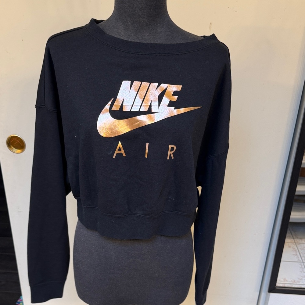 Nike Black Sweatshirt with Gold Logo zip back